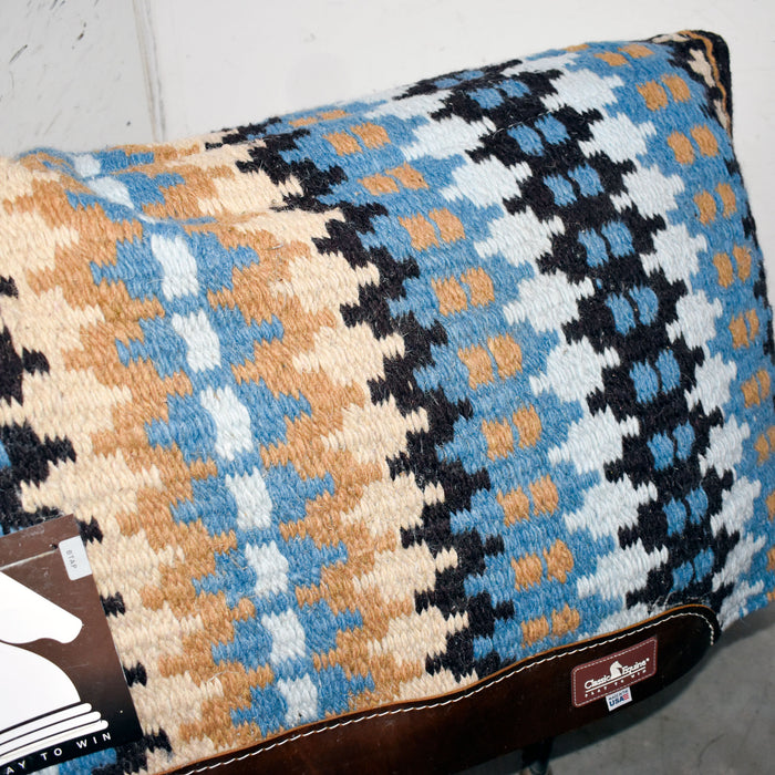 NEW Classic Equine Contour Wool Top Alpaca Coffee Malibu Blue Saddle Pad Sale Barn Classic Equine