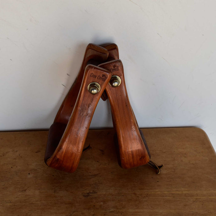 Used Don Orrell Wooden Stirrups With Polish Finish Sale Barn Don Orrell