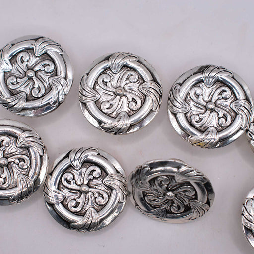 NEW Silver Concho Set Of 8 Sale Barn TESKEY'S