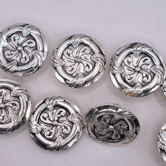NEW Silver Concho Set Of 8 Sale Barn TESKEY'S