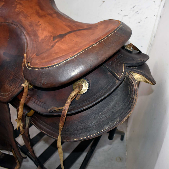 Used 15" Hereford Brand Non-Rider Decor Only Saddle Sale Barn Hereford Brand Tex Tan