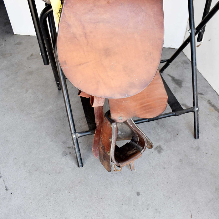 Used 17" Grey Fox Leather Rider Saddle Sale Barn Grey Fox Leather