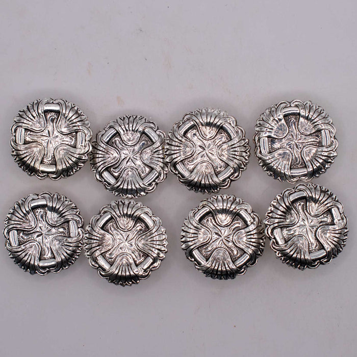 NEW Silver X Concho Set Of 8 Sale Barn TESKEY'S