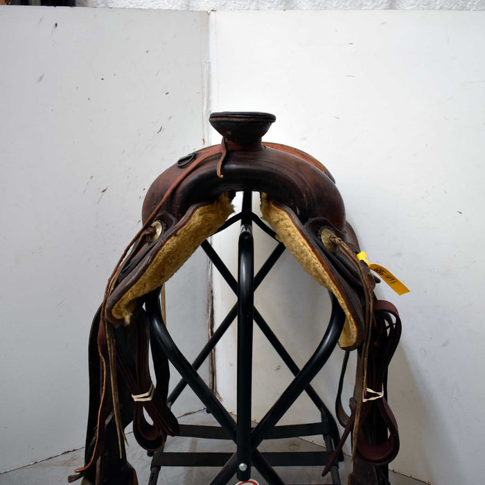 Used 15" Hereford Brand Non-Rider Decor Only Saddle Sale Barn Hereford Brand Tex Tan