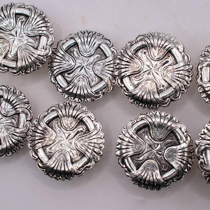 NEW Silver X Concho Set Of 8 Sale Barn TESKEY'S
