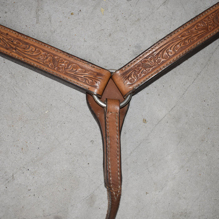 Used Light Oiled Tooled Breast Collar Sale Barn misc