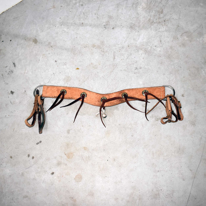 Used 30" Roughout Concho Tripping Collar With Latigo Fringe Sale Barn misc
