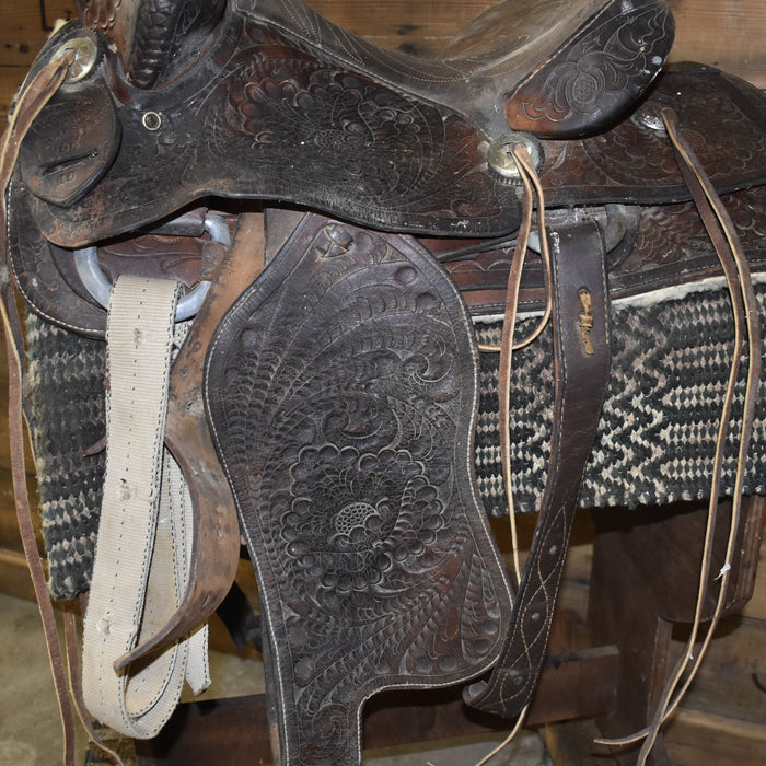 Used 14" C.H.L. Rockwall Tex Maker Non-Rider Decor Saddle Sale Barn misc