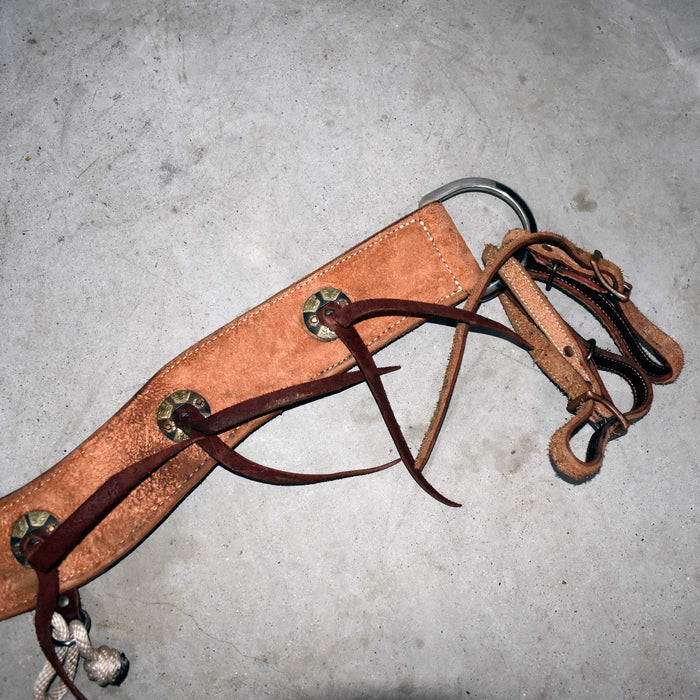 Used 30" Roughout Concho Tripping Collar With Latigo Fringe Sale Barn misc