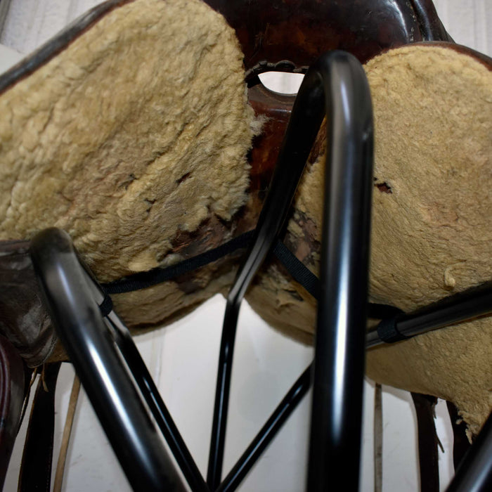 Used 15" Hereford Brand Non-Rider Decor Only Saddle Sale Barn Hereford Brand Tex Tan