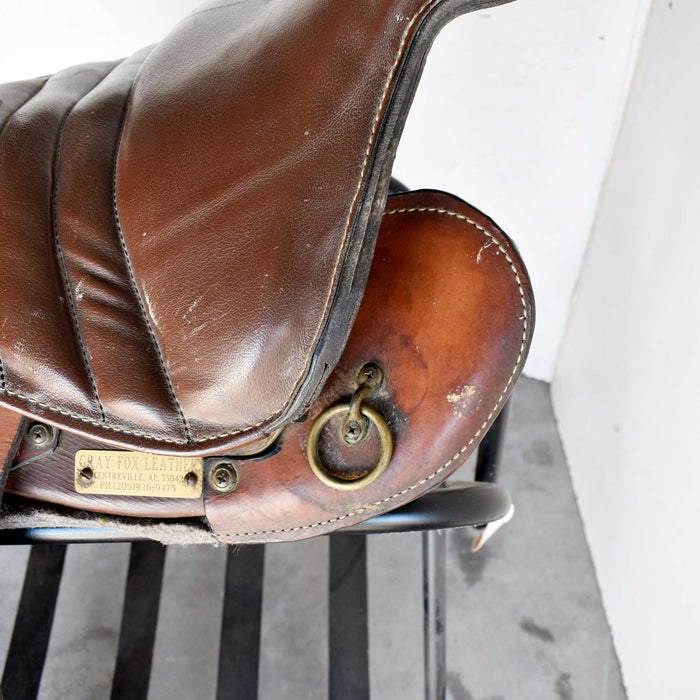 Used 17" Grey Fox Leather Rider Saddle Sale Barn Grey Fox Leather