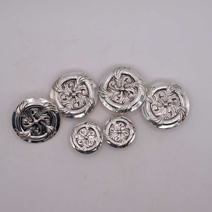 NEW Silver Swirl Concho Set Of 6 Sale Barn TESKEY'S