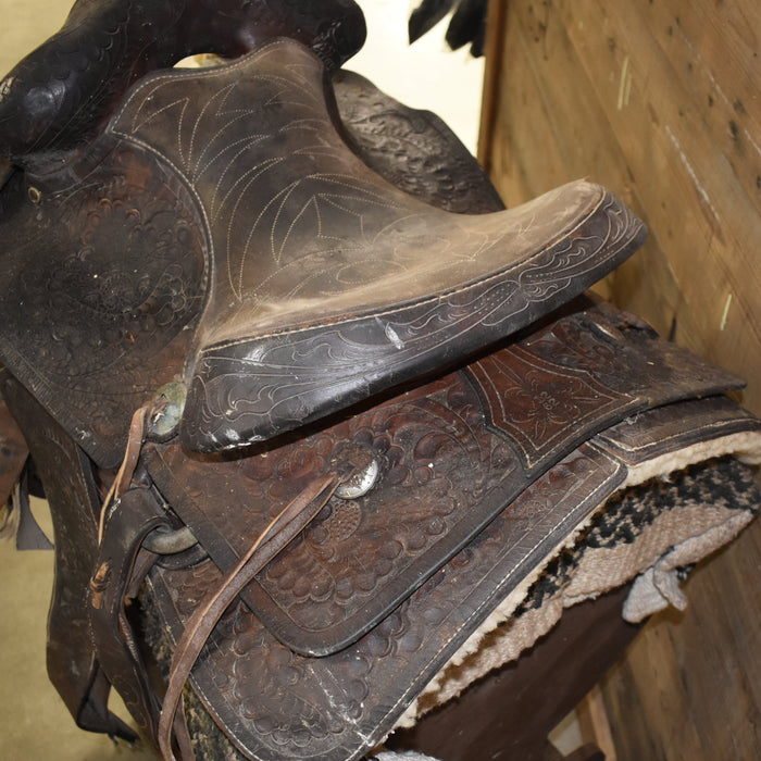 Used 14" C.H.L. Rockwall Tex Maker Non-Rider Decor Saddle Sale Barn misc