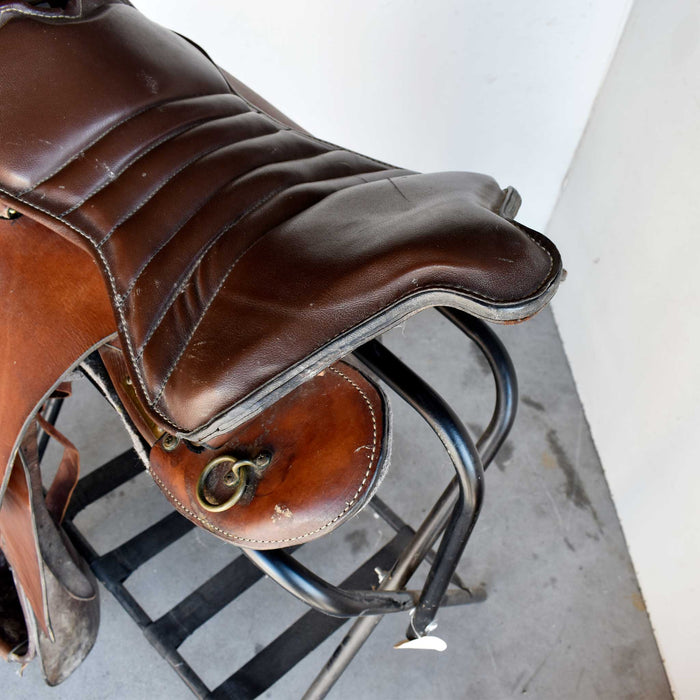 Used 17" Grey Fox Leather Rider Saddle Sale Barn Grey Fox Leather