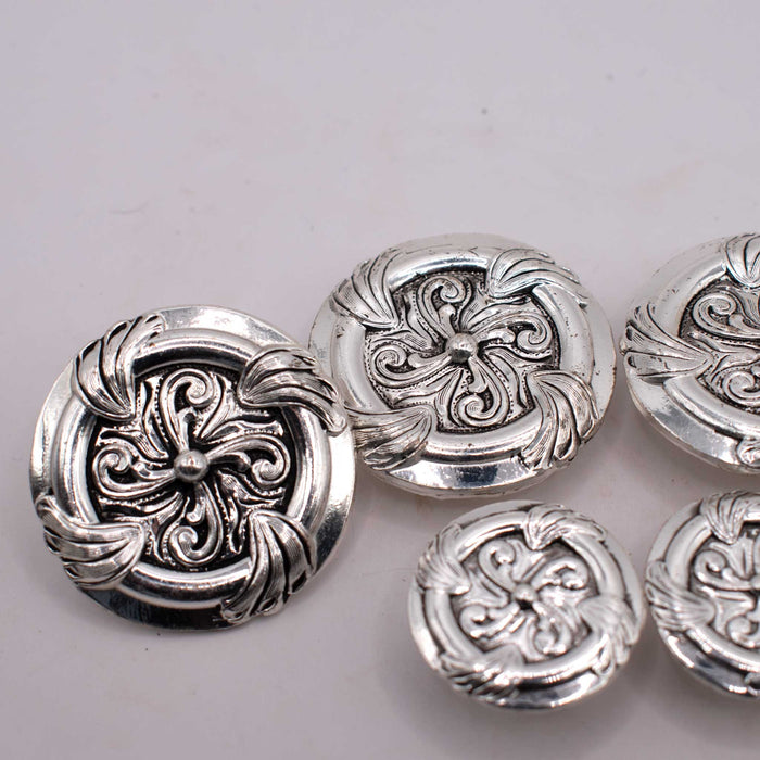NEW Silver Swirl Concho Set Of 6 Sale Barn TESKEY'S