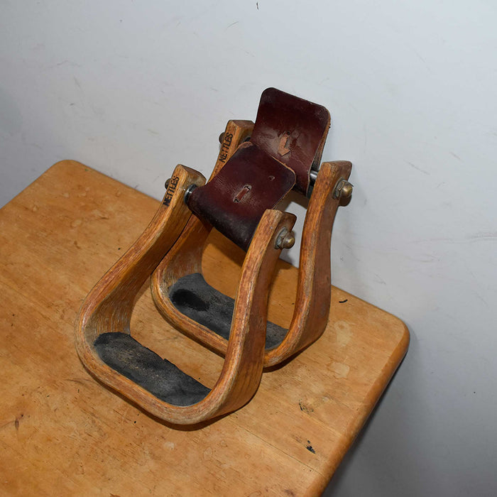 Used Nettles Wooden Stirrups With Grip Cushion Sale Barn Nettles