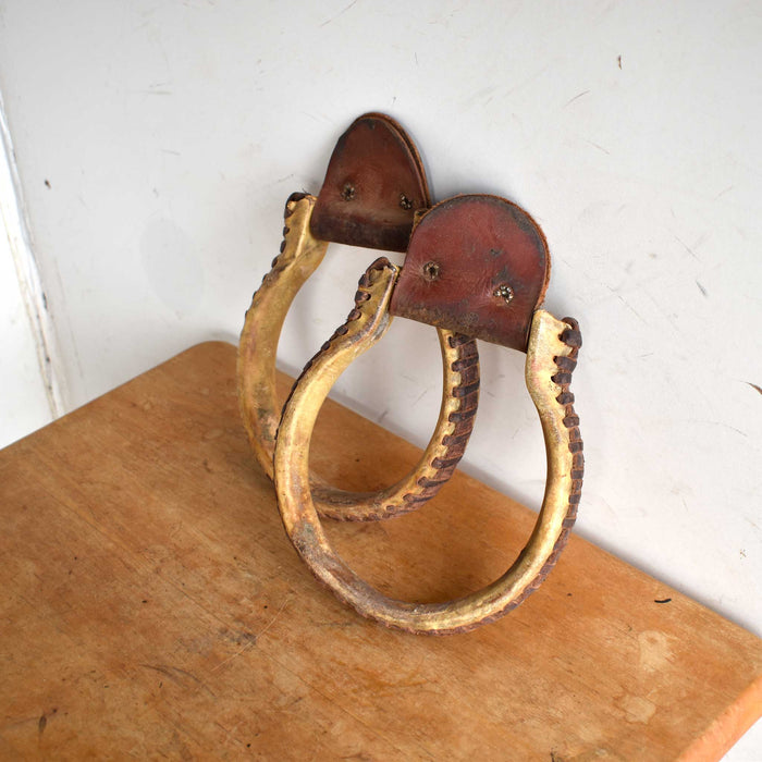 Used Rawhide Covered Oxbow Stirrups
