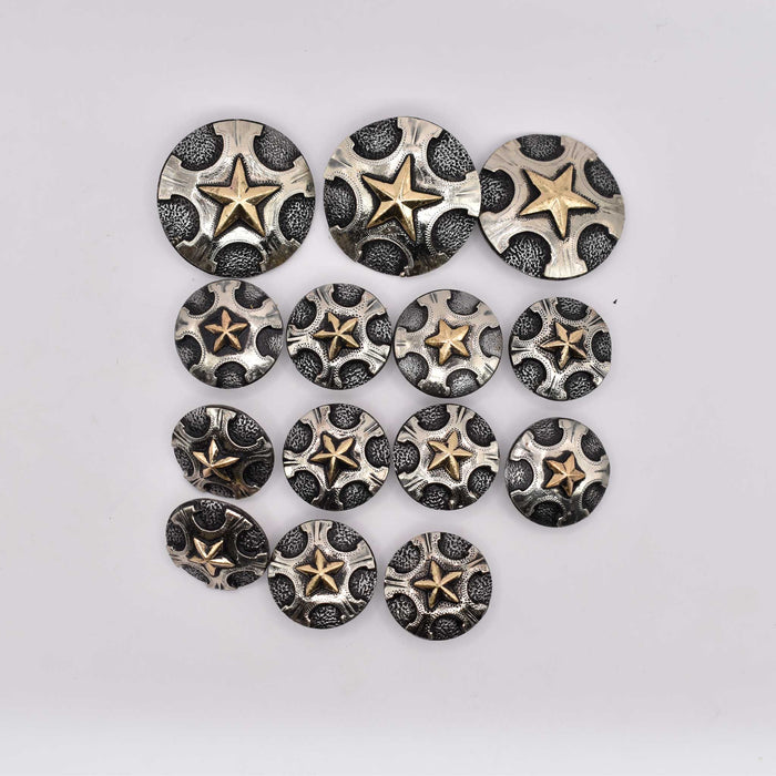 NEW Gold Star Concho Set Of 14
