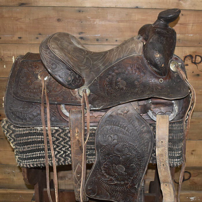 Used 14" C.H.L. Rockwall Tex Maker Non-Rider Decor Saddle Sale Barn misc