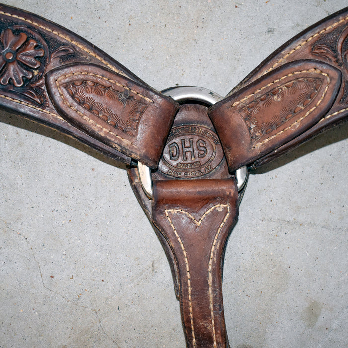 Used DHS Floral Tooled Breast Collar Sale Barn DHS