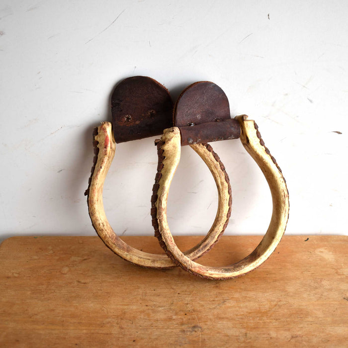 Used Rawhide Covered Oxbow Stirrups