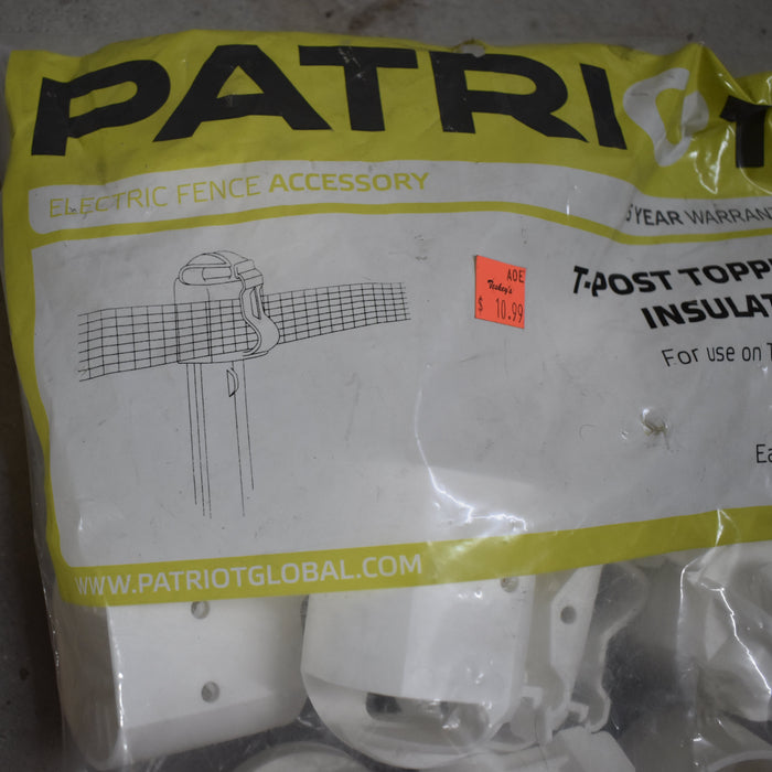 NEW Discontinued Patriot T-Post Topper Insulator 10pk Bundle Of 2 Sale Barn Patriot