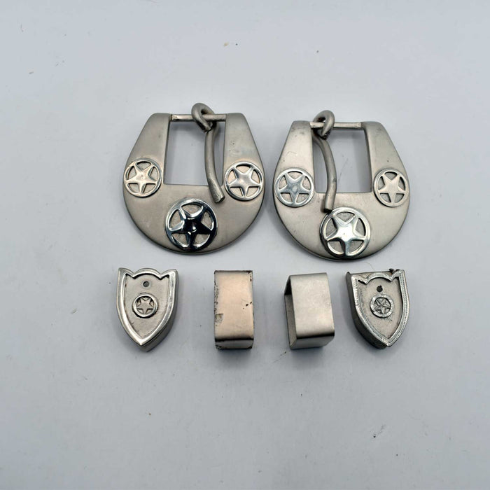 NEW 1-3/8" Silver Star Buckle Set Of 2 Sale Barn TESKEY'S