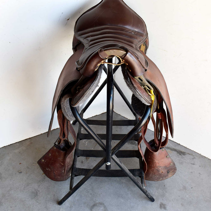 Used 17" Grey Fox Leather Rider Saddle Sale Barn Grey Fox Leather