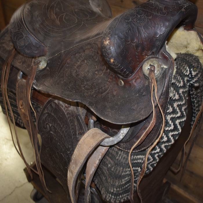 Used 14" C.H.L. Rockwall Tex Maker Non-Rider Decor Saddle Sale Barn misc