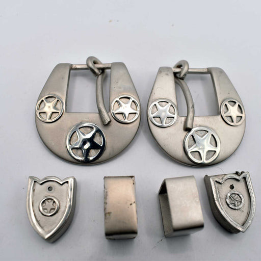 NEW 1-3/8" Silver Star Buckle Set Of 2 Sale Barn TESKEY'S
