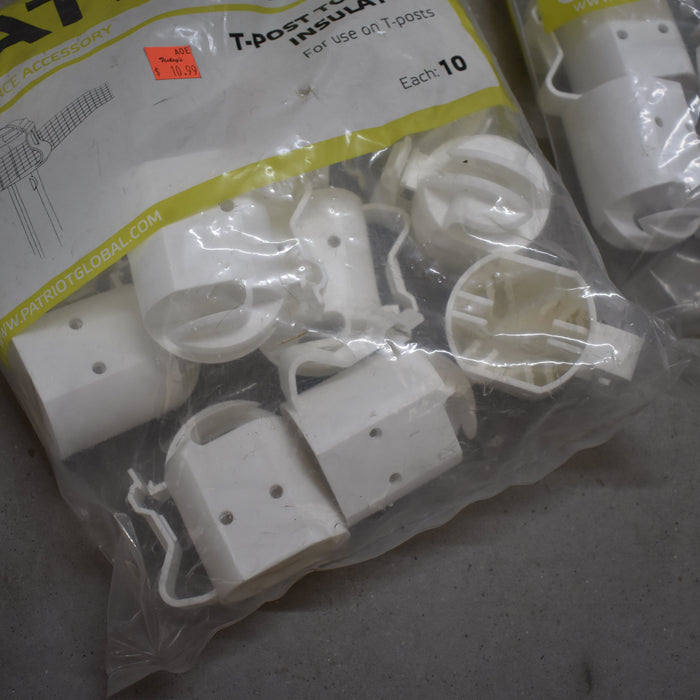 NEW Discontinued Patriot T-Post Topper Insulator 10pk Bundle Of 2 Sale Barn Patriot