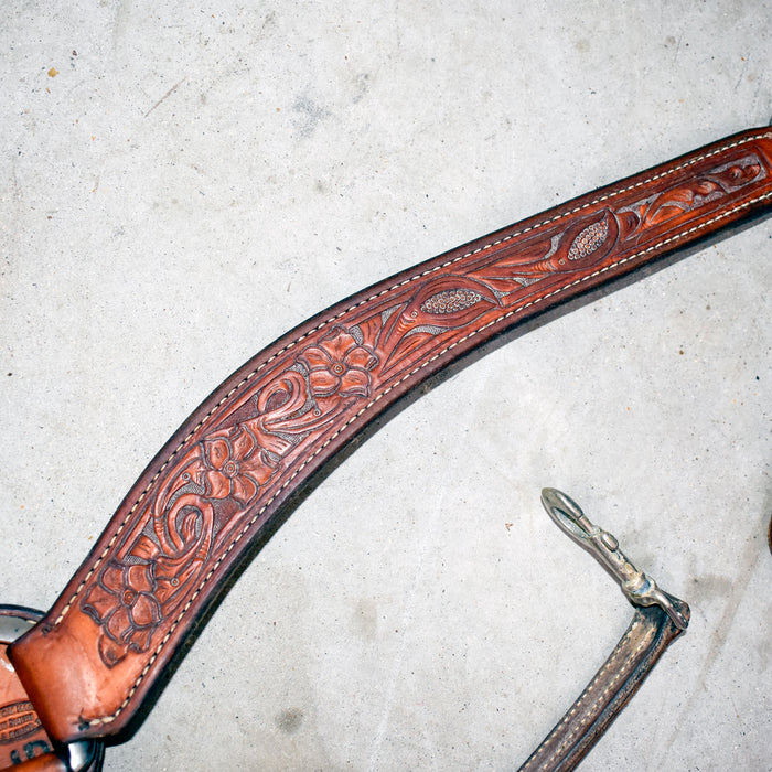 Used Jeff Smith Floral Tooled Breast Collar Sale Barn Jeff Smith