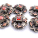 NEW Brass With Red Rhinestone Concho Set Of 8 Sale Barn TESKEY'S