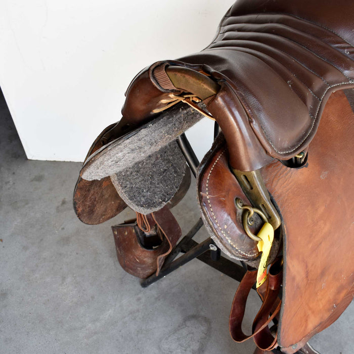 Used 17" Grey Fox Leather Rider Saddle Sale Barn Grey Fox Leather