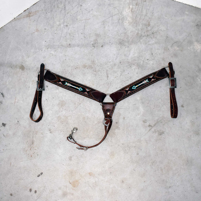 Like NEW Crazy Leather Beaded Arrow Breast Collar Sale Barn misc