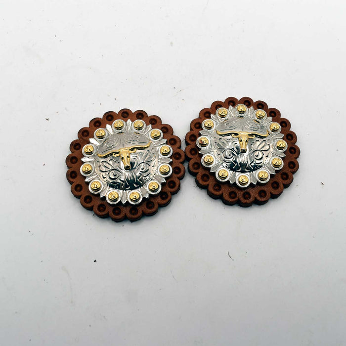 NEW 1-1/2" Longhorn Concho Set of 2 Sale Barn Teskey's