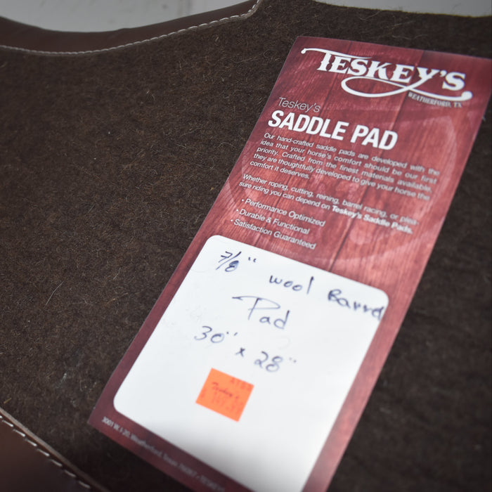 NEW Teskey's Brown Wool Barrel Saddle Pad