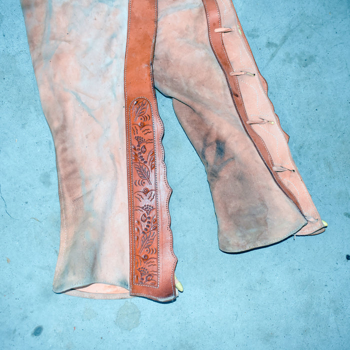 Used Peach Leather Tooled Chinks Sale Barn misc