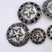 NEW Silver Star With Black Rhinestone Concho Set Of 6 Sale Barn TESKEY'S