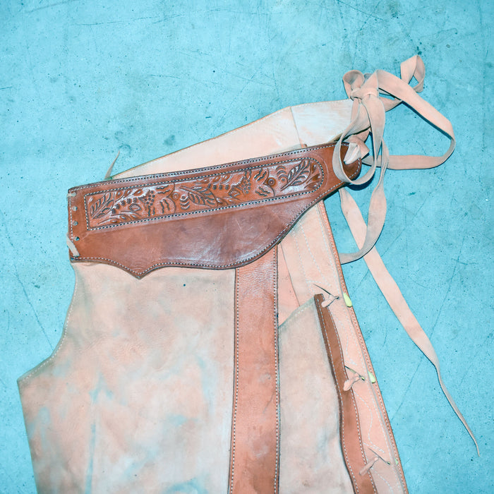 Used Peach Leather Tooled Chinks Sale Barn misc