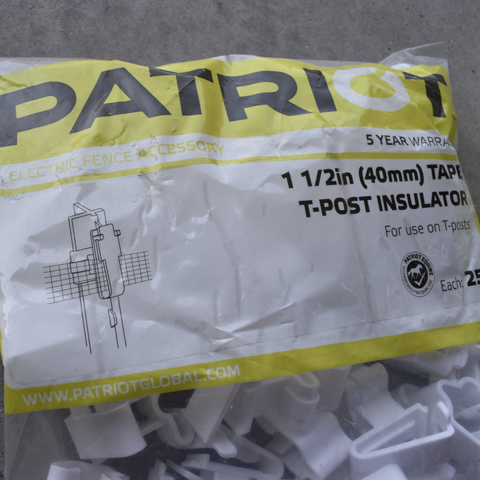 NEW Discontinued Patriot 1 1/2in Tape T-Post Insulator 25pk Bundle Of 2 Sale Barn Patriot