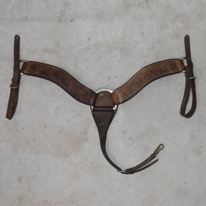 Used Floral Tooled Roper Breast Collar Sale Barn misc