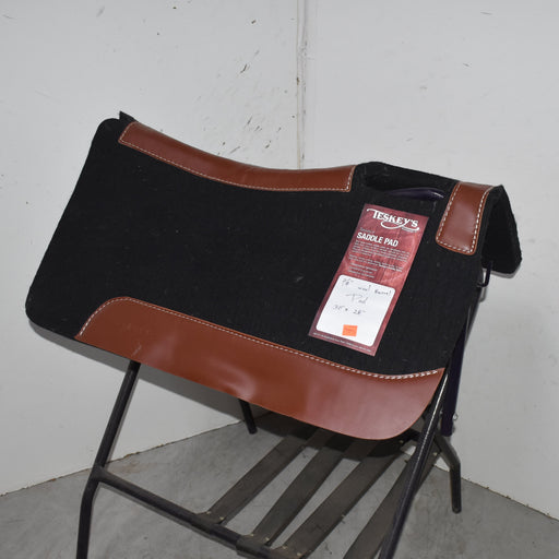 NEW Teskey's Black Wool Barrel Saddle Pad Sale Barn Teskey's