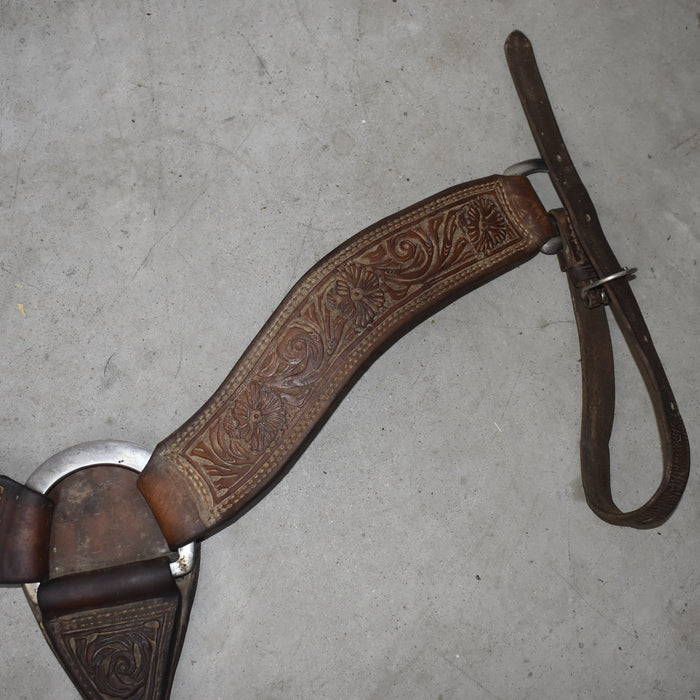 Used Floral Tooled Roper Breast Collar Sale Barn misc