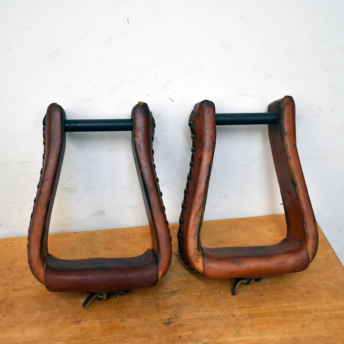 Used Leather Covered Wooden Stirrups Sale Barn misc