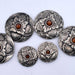 NEW Silver With Orange Floral Concho Set Of 6 Sale Barn TESKEY'S