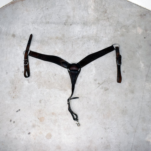 Used Teskey's Basket Stamped Roping Breast Collar Sale Barn Teskey's