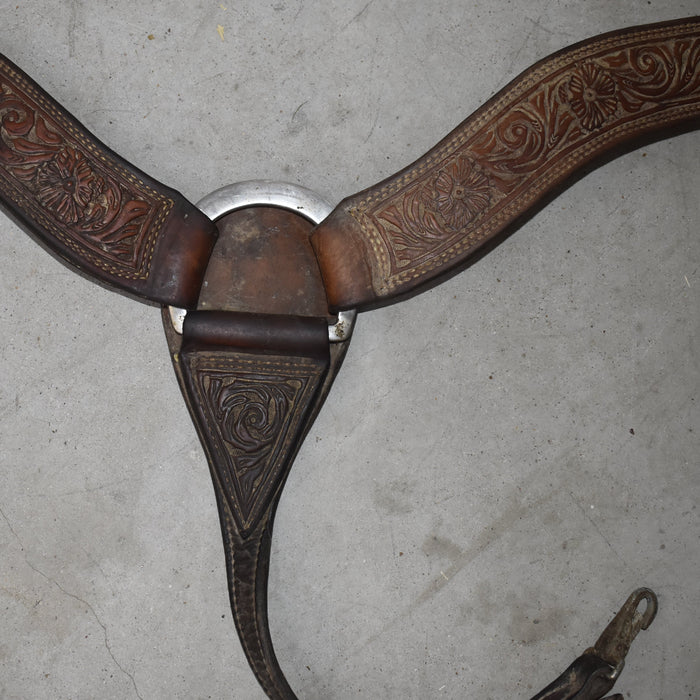 Used Floral Tooled Roper Breast Collar Sale Barn misc