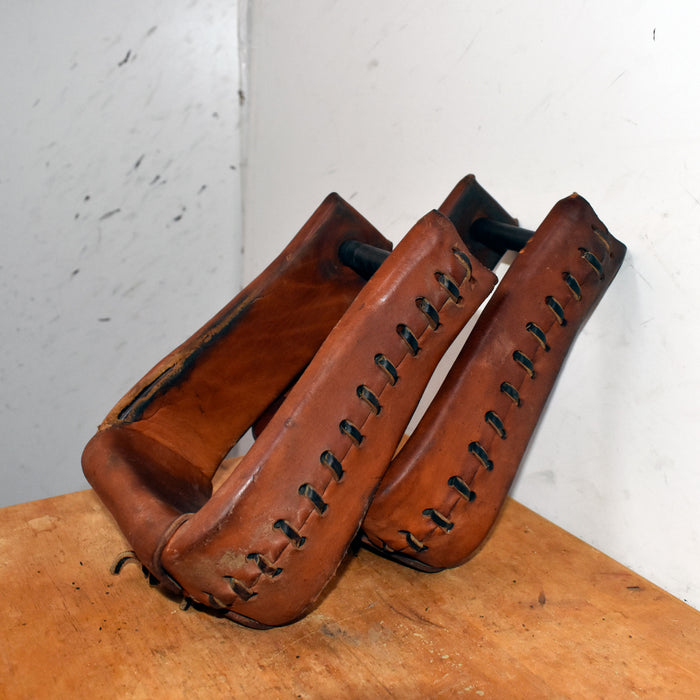 Used Leather Covered Wooden Stirrups Sale Barn misc