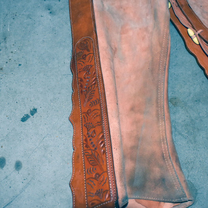 Used Peach Leather Tooled Chinks Sale Barn misc